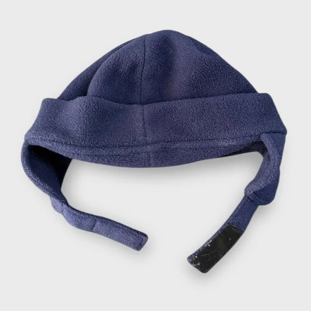 Polo Ralph Lauren Infant Boys Fleece Navy Beanie with Strap and Mittens Set
